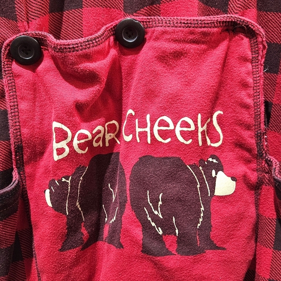 Lazy One Bear Cheeks Plaid Pjs , Size Small - Picture 4 of 6